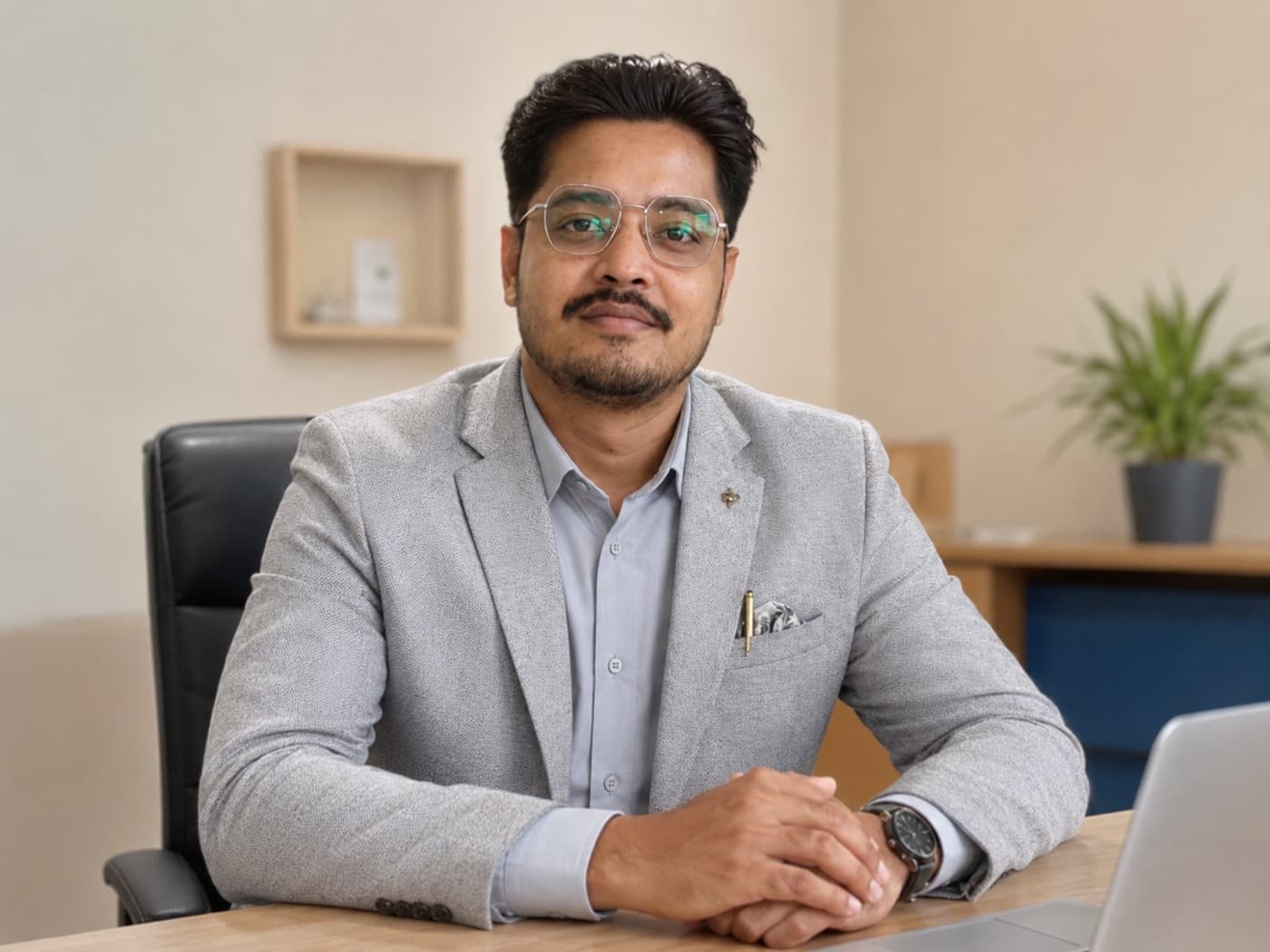 Abhay Mishra, founder of MyCareer India, at the Naharlagun office.